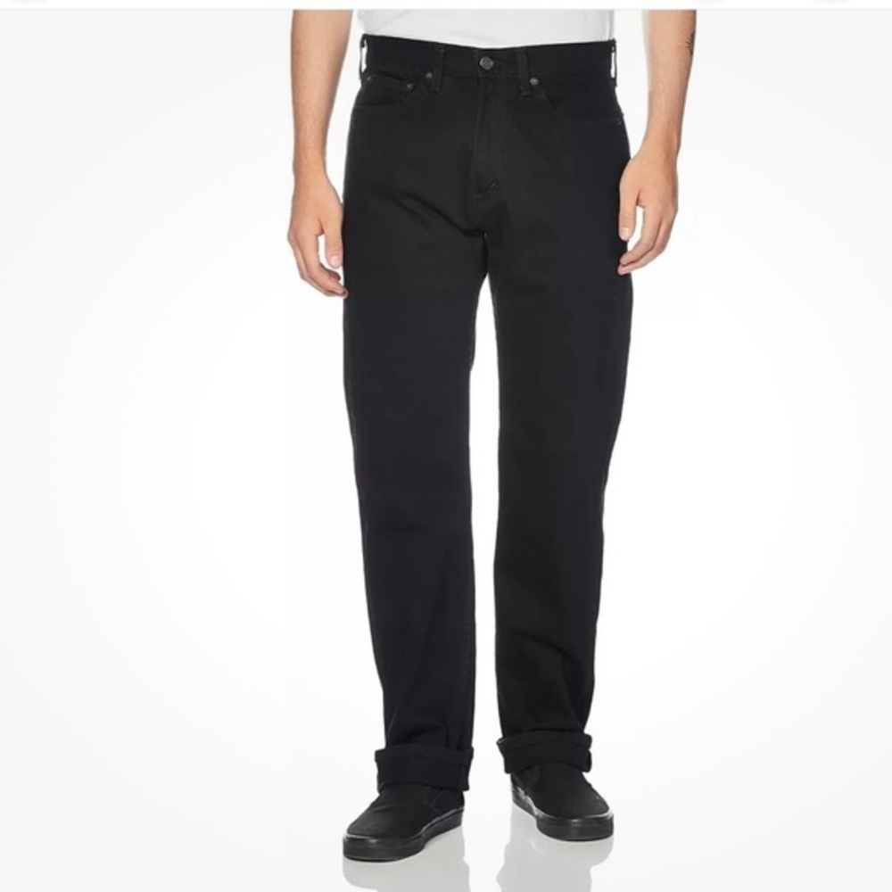 LEVIS Native Cali Black Stretch 505 regular straight leg jeans size various
